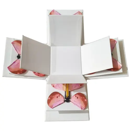 Box with 4 Pink Butterflies
