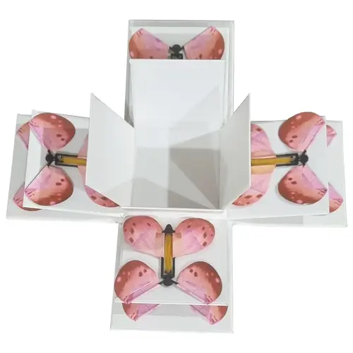 Box with 8 Pink Butterflies